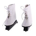 Patins a roulettes en cuir pu, 1 paire, chaussures pour poupes de 18 pouces, roues noires / blanches, ...