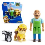 Paw patrol pat' patrouille, coffret de figurines ruben et m. porter avec figurine de moufette, jouets ...