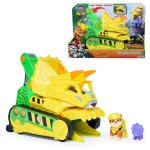 Paw patrol : the dino movie, bulldozer de sauvetage avec figurine rubble et figurine dinosaure, v�hicule ...