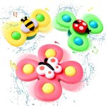 Pcs b�b� bain spinner jouet avec ventouse rotative toupie jouet animal spin sucker b�b� bain jouets a ...