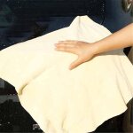 Peau de chamois, naturel séchage de voiture magique premium, non pelucheux, sans rayures (l / 90x60cm) ... Peau de chamois, naturel séchage de voiture magique premium, non pelucheux, sans rayures (l / 90x60cm) ...