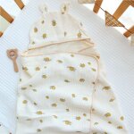 Peignoir de bain a capuche en coton pour bbs, serviette de plage everak pour enfants, couverture ronde ...