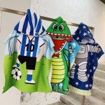 Peignoir a capuche et cape pour enfant, serviette de bain pour bb, peignoir de plage en coton pour ...