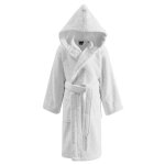 Peignoir enfant a capuche 450 g / m blanc 06 ans