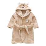 Peignoir jaune en flanelle pour enfants, 130 yards, duo d'animaux de dessin anim, tigre, automne et ...