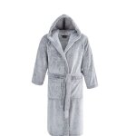 Peignoir polaire enfant junior doux & chaud anthracite 08 / 10 ans