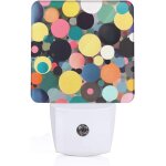 Peinture abstraite de cercles veilleuse capteur intelligent lumiere led capteur du crepuscule a l'aube ...