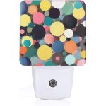 Peinture abstraite de motifs de cercles veilleuse led avec capteur du crepuscule a l'aube pour couloirs, ...