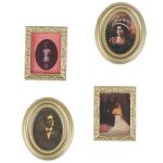 Peinture a l'huile miniature 1:12 pour maison de poup�e, 4 pi�ces, tableau mural, accessoires de d�coration, ...