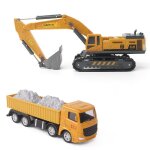 Pelleteuse a chenilles en alliage, modèle de voiture + camion a benne, jouets de voitures d'ingénierie ... Pelleteuse a chenilles en alliage, modèle de voiture + camion a benne, jouets de voitures d'ingénierie ...