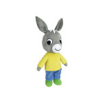 Peluche ane jemini trotro - 57 cm gris avec v�tements jaune et bleu
