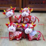 Peluche de b�uf du zodiaque chinois pour enfant, jouet mascotte, cadeau d'anniversaire, nouvel an 2021 ...