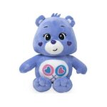 Peluche bisounours tougentille mauve avec 2 coeurs 28 cm - peluche licence - doudou enfant - ours