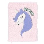 Peluche carnet / agenda licorne rose en lignes a5