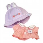 Peluche avec chapeau pour enfants, déguisement de lapin violet Peluche avec chapeau pour enfants, déguisement de lapin violet