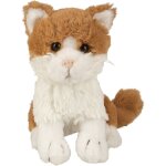 Peluche chat 60823 marron clair et blanc