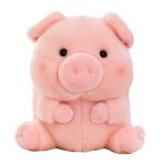 Peluche cochon rose pour bb, jouet en peluche, doux, doux, court, velours fin, coton pp ecologique, ...