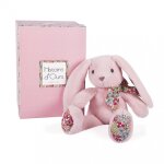 Peluche copain calin - lapin rose tendre 25 cm
