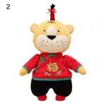 Peluche douce en forme de tigre a l'aspect vif, cadeau traditionnel pour le nouvel an