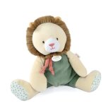 Peluche doudou lion beige et vert