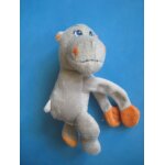 Peluche doudou singe hippopotame gris orange yeux bleus scratch 24 cm mob