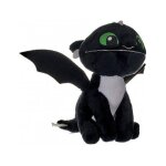 Peluche dragons : b�b� dragon noir vifagile 37 cm yeux vert - peluche licence dragons - doudou enfant ...