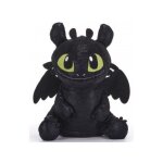 Peluche pour dragons : dragon krokmou noir 23 cm - doudou enfant : dragons et une carte offert
