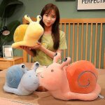 Peluches d'escargots de dessin anime de 20 a 60 cm, adorables coussins en forme d'animaux, doux et kawaii, ...