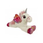 Peluche geante licorne blanche avec ailes rose 87cm - grande peluche - animal fantastique - enfant