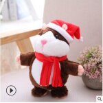 Peluche de hamster parlant de nol 2020, jouet doux, son mignon, haute qualit, animal en peluche