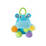Peluche hippopotame bleu 2 en 1 pour bebe : doudou tout doux et balle de jeu - differentes textures - ...