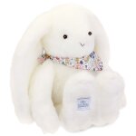 Peluche lapin fleurette blanc 35 cm