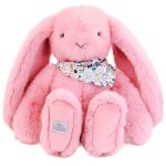 Peluche lapin fleurette rose 35 cm