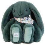 Peluche lapin fleurette vert 35 cm