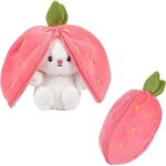 Peluche lapin fraise pour enfants 18cm cache - cache lapin en peluche lapin en peluche poup�e mignon ...