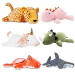 Peluche lestee de 60 cm, grand dinosaure, dessin anime, animaux en peluche, oreiller doux et mignon, ...