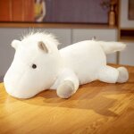 Peluche licorne cheval couchée, oreiller poupée poney couché blanc - 55 cm (0, 45 kg) Peluche licorne cheval couchée, oreiller poupée poney couché blanc - 55 cm (0, 45 kg)