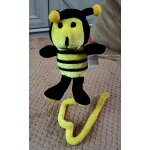 Peluche type maya l'abeille avec queue rigide transformable