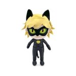 Peluche miraculous : chat noir 32 cm - set doudou adrien + 1 carte - enfant