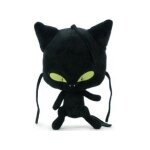 Peluche miraculous : plagg 29 cm - set doudou kwami de chat noir + 1 carte - enfant