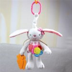 Peluche multifonction en forme de lapin doux pour bébé, hochet, anneau, cloche, animal suspendu au lit ... Peluche multifonction en forme de lapin doux pour bébé, hochet, anneau, cloche, animal suspendu au lit ...