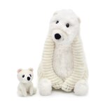 Peluche ours polaire maman et son b�b� blanc