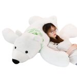 Peluche ours polaire en tissu, echarpe mignonne, vente directe echarpe ours polaire - grande : 1 m 2, ...