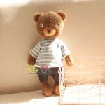 Peluche ours en sucre prince lapin poupée t - shirt rayé chemise a carreaux couple ours poupée poupée ... Peluche ours en sucre prince lapin poupée t - shirt rayé chemise a carreaux couple ours poupée poupée ...