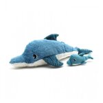 Peluche ptipotos dauphin maman et son bébé bleu - les déglingos Peluche ptipotos dauphin maman et son bébé bleu - les déglingos