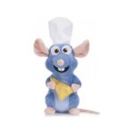 Peluche rat remy chef de cuisine avec fromage 31 cm ratatouille - set peluche + 1 carte tigre