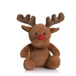 Peluche renne au nez rouge - mm033 - marron