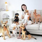 Peluches de simulation pour chiens, animaux en peluche, poupees douces, cadeaux d'anniversaire et de ...