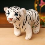Peluche tigre debout, petit tigre blanc, poupe de compagnie tigre de sibrie, zoo tigre blanc - 26 cm ...