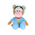 Peluche tigrou en grenouillere bleu 35 cm - pyjama - set doudou enfant + 1 carte tigre